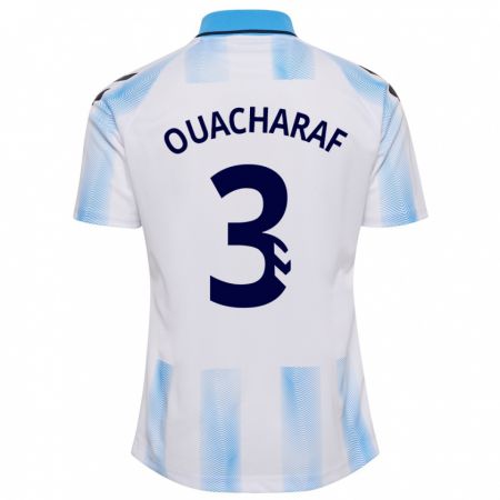 Kandiny Enfant Maillot Bilal Ouacharaf #3 Blanc Bleu Tenues Domicile 2023/24 T-Shirt