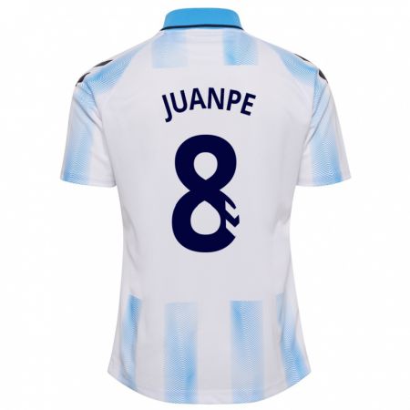 Kandiny Enfant Maillot Juanpe #8 Blanc Bleu Tenues Domicile 2023/24 T-Shirt