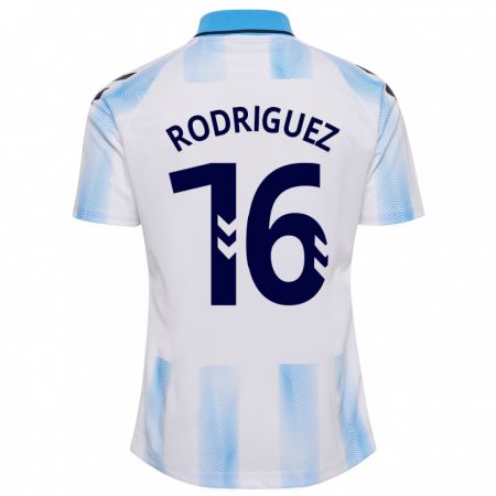 Kandiny Enfant Maillot Genaro Rodríguez #16 Blanc Bleu Tenues Domicile 2023/24 T-Shirt