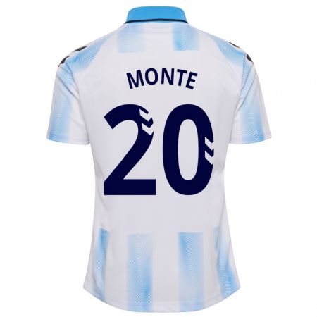 Kandiny Enfant Maillot Nélson Monte #20 Blanc Bleu Tenues Domicile 2023/24 T-Shirt