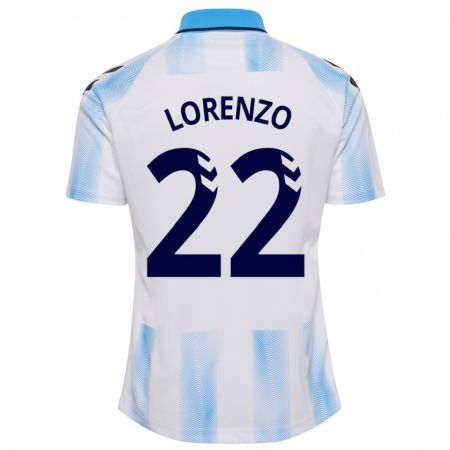 Kandiny Enfant Maillot Dani Lorenzo #22 Blanc Bleu Tenues Domicile 2023/24 T-Shirt