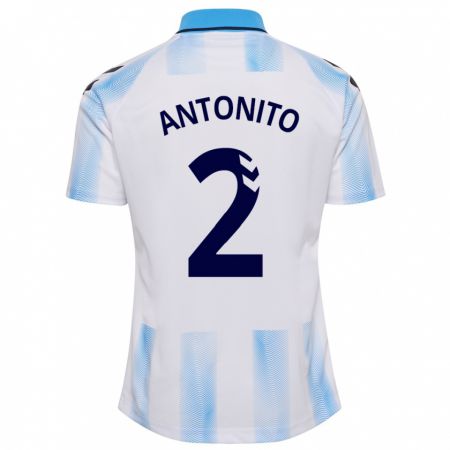 Kandiny Enfant Maillot Antoñito #2 Blanc Bleu Tenues Domicile 2023/24 T-Shirt