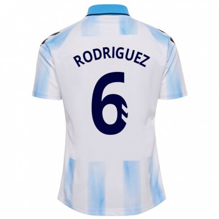 Kandiny Enfant Maillot Rafa Rodríguez #6 Blanc Bleu Tenues Domicile 2023/24 T-Shirt