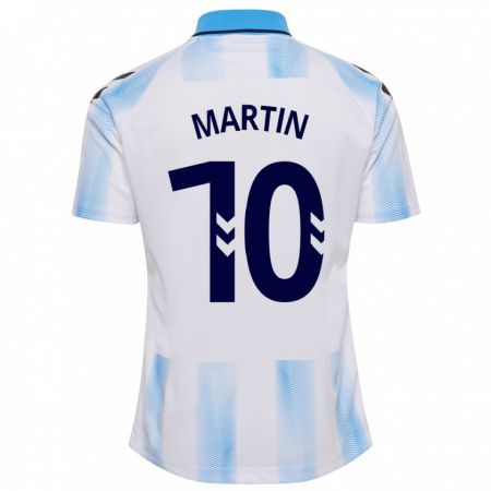 Kandiny Enfant Maillot Jesús Martín #10 Blanc Bleu Tenues Domicile 2023/24 T-Shirt