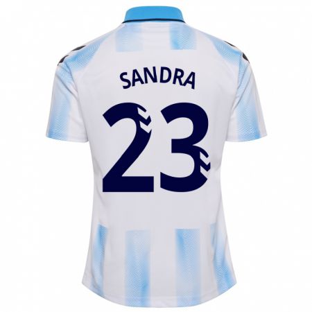Kandiny Enfant Maillot Sandra #23 Blanc Bleu Tenues Domicile 2023/24 T-Shirt