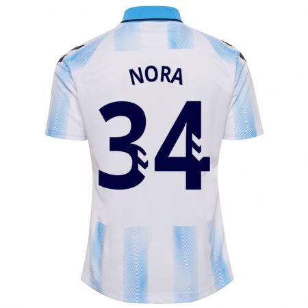 Kandiny Enfant Maillot Nora #34 Blanc Bleu Tenues Domicile 2023/24 T-Shirt