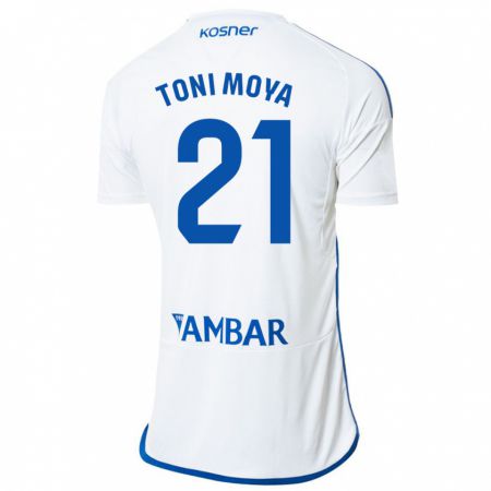 Kandiny Enfant Maillot Toni Moya #21 Blanc Tenues Domicile 2023/24 T-Shirt