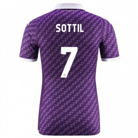 Kandiny Enfant Maillot Riccardo Sottil #7 Violet Tenues Domicile 2023/24 T-Shirt