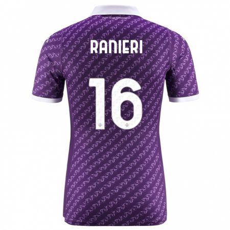 Kandiny Enfant Maillot Luca Ranieri #16 Violet Tenues Domicile 2023/24 T-Shirt
