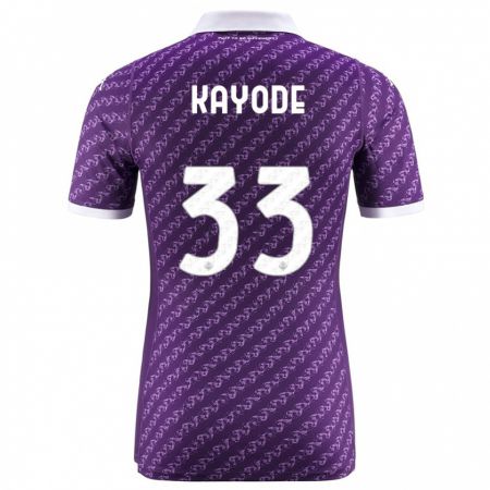 Kandiny Enfant Maillot Michael Kayode #33 Violet Tenues Domicile 2023/24 T-Shirt