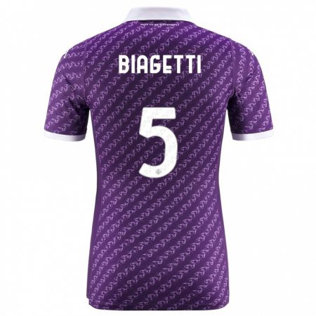 Kandiny Enfant Maillot Christian Biagetti #5 Violet Tenues Domicile 2023/24 T-Shirt
