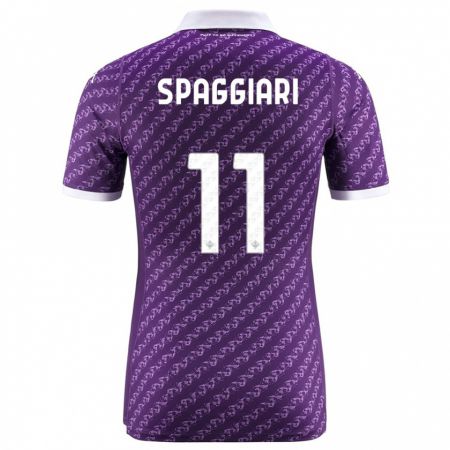Kandiny Enfant Maillot Riccardo Spaggiari #11 Violet Tenues Domicile 2023/24 T-Shirt
