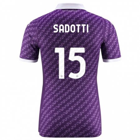 Kandiny Enfant Maillot Edoardo Sadotti #15 Violet Tenues Domicile 2023/24 T-Shirt