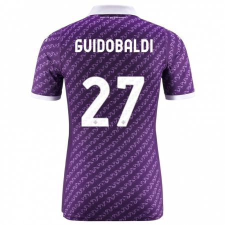 Kandiny Enfant Maillot Filippo Guidobaldi #27 Violet Tenues Domicile 2023/24 T-Shirt