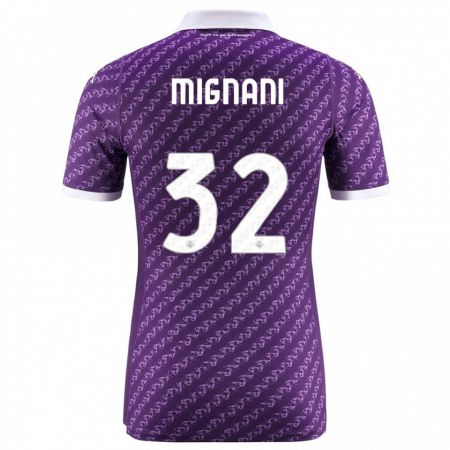 Kandiny Enfant Maillot Carlo Mignani #32 Violet Tenues Domicile 2023/24 T-Shirt