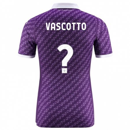 Kandiny Enfant Maillot Edoardo Vascotto #0 Violet Tenues Domicile 2023/24 T-Shirt