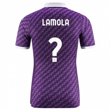 Kandiny Enfant Maillot Lorenzo Lamola #0 Violet Tenues Domicile 2023/24 T-Shirt