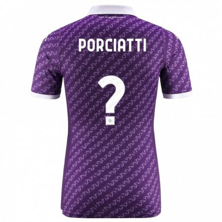 Kandiny Enfant Maillot Filippo Porciatti #0 Violet Tenues Domicile 2023/24 T-Shirt