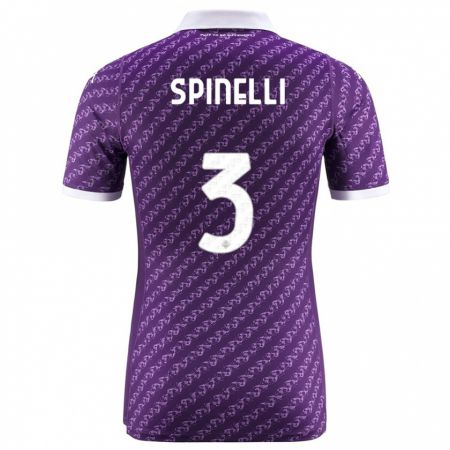 Kandiny Enfant Maillot Giorgia Spinelli #3 Violet Tenues Domicile 2023/24 T-Shirt