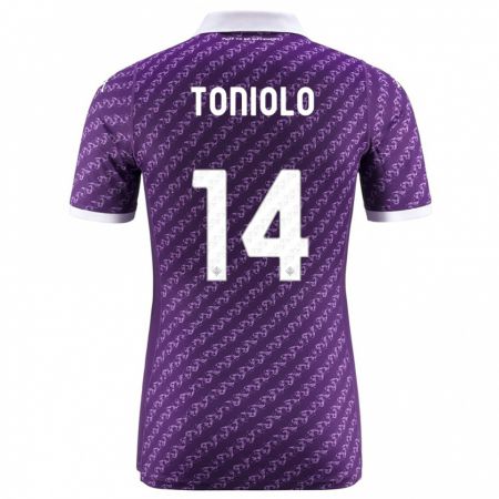 Kandiny Enfant Maillot Martina Toniolo #14 Violet Tenues Domicile 2023/24 T-Shirt