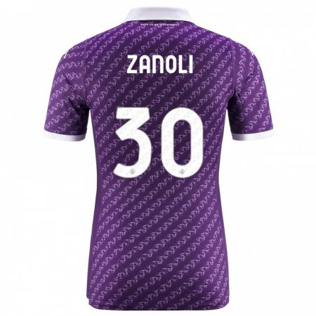 Kandiny Enfant Maillot Martina Zanoli #30 Violet Tenues Domicile 2023/24 T-Shirt