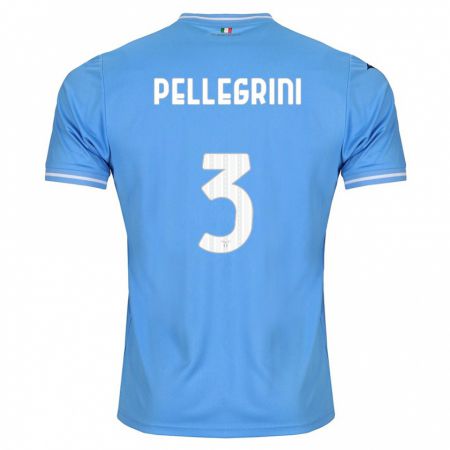 Kandiny Enfant Maillot Luca Pellegrini #3 Bleu Tenues Domicile 2023/24 T-Shirt