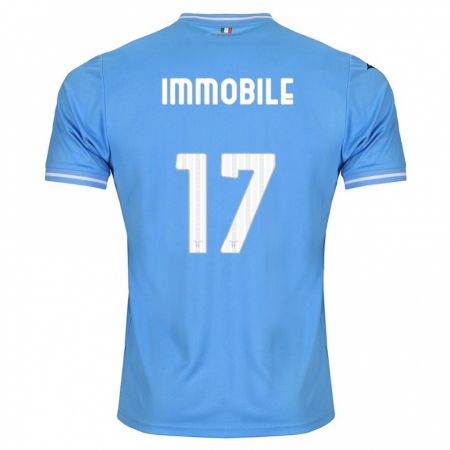 Kandiny Enfant Maillot Ciro Immobile #17 Bleu Tenues Domicile 2023/24 T-Shirt