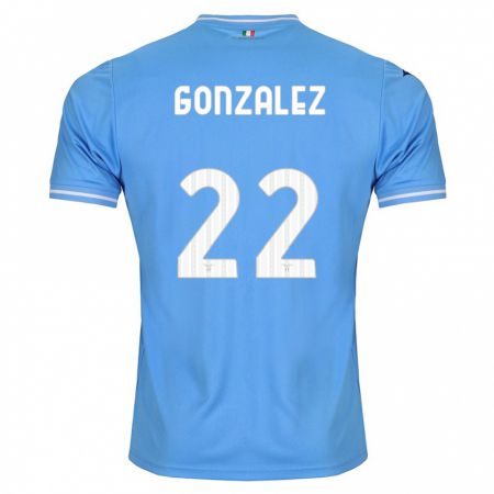 Kandiny Enfant Maillot Diego González #22 Bleu Tenues Domicile 2023/24 T-Shirt