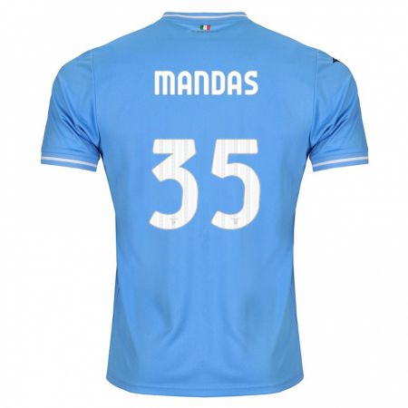 Kandiny Enfant Maillot Christos Mandas #35 Bleu Tenues Domicile 2023/24 T-Shirt