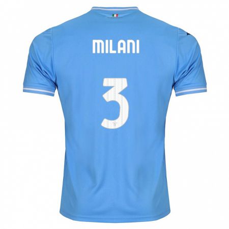 Kandiny Enfant Maillot Alessandro Milani #3 Bleu Tenues Domicile 2023/24 T-Shirt