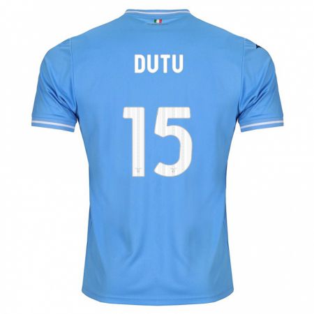 Kandiny Enfant Maillot Matteo Dutu #15 Bleu Tenues Domicile 2023/24 T-Shirt
