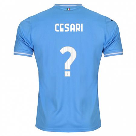 Kandiny Enfant Maillot Nicolò Cesari #0 Bleu Tenues Domicile 2023/24 T-Shirt
