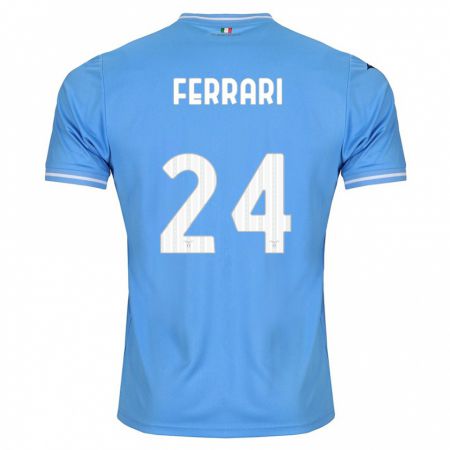 Kandiny Enfant Maillot Lorenzo Ferrari #24 Bleu Tenues Domicile 2023/24 T-Shirt