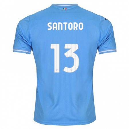 Kandiny Enfant Maillot Martina Santoro #13 Bleu Tenues Domicile 2023/24 T-Shirt