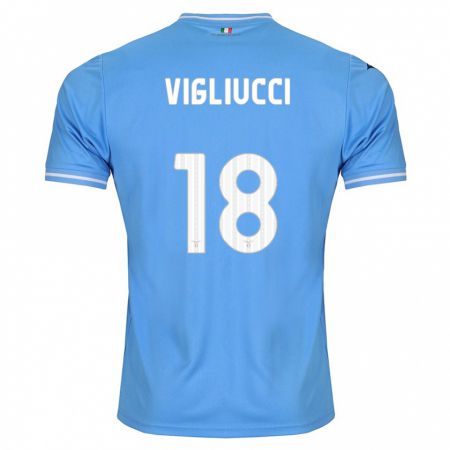 Kandiny Enfant Maillot Chiara Vigliucci #18 Bleu Tenues Domicile 2023/24 T-Shirt