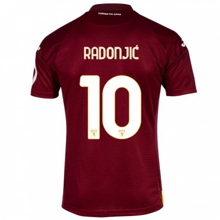Kandiny Enfant Maillot Nemanja Radonjić #10 Rouge Foncé Tenues Domicile 2023/24 T-Shirt
