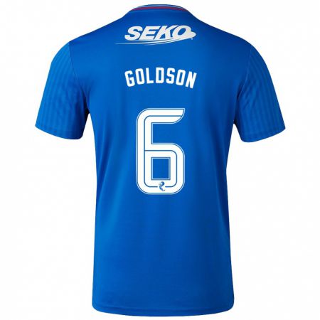 Kandiny Enfant Maillot Connor Goldson #6 Bleu Tenues Domicile 2023/24 T-Shirt