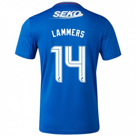 Kandiny Enfant Maillot Sam Lammers #14 Bleu Tenues Domicile 2023/24 T-Shirt