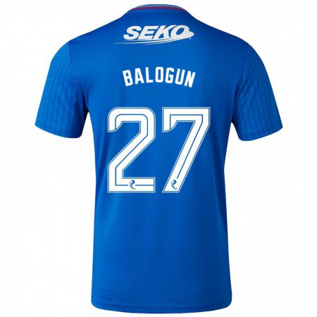 Kandiny Enfant Maillot Leon Balogun #27 Bleu Tenues Domicile 2023/24 T-Shirt