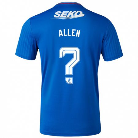 Kandiny Enfant Maillot Greig Allen #0 Bleu Tenues Domicile 2023/24 T-Shirt
