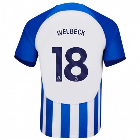 Kandiny Enfant Maillot Danny Welbeck #18 Bleu Tenues Domicile 2023/24 T-Shirt