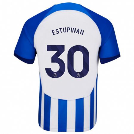 Kandiny Enfant Maillot Pervis Estupiñán #30 Bleu Tenues Domicile 2023/24 T-Shirt