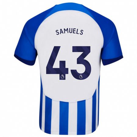 Kandiny Enfant Maillot Imari Samuels #43 Bleu Tenues Domicile 2023/24 T-Shirt