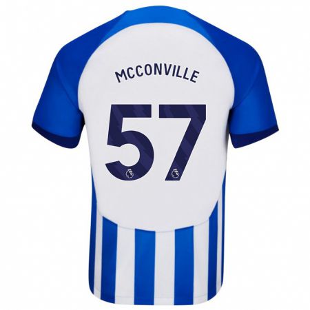 Kandiny Enfant Maillot Ruairi Mcconville #57 Bleu Tenues Domicile 2023/24 T-Shirt