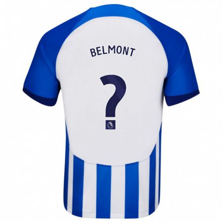 Kandiny Enfant Maillot Joe Belmont #0 Bleu Tenues Domicile 2023/24 T-Shirt