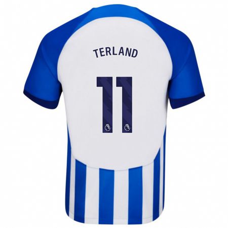 Kandiny Enfant Maillot Elisabeth Terland #11 Bleu Tenues Domicile 2023/24 T-Shirt