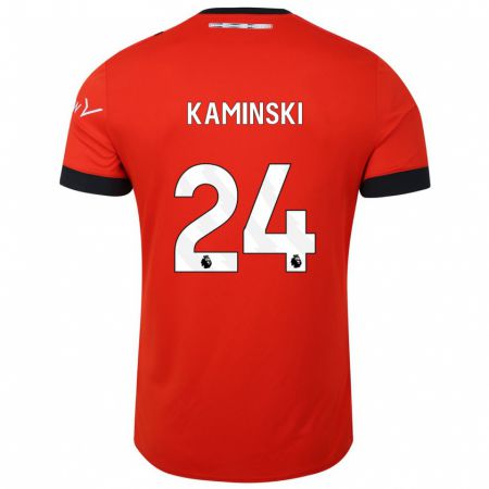 Kandiny Enfant Maillot Thomas Kaminski #24 Rouge Tenues Domicile 2023/24 T-Shirt