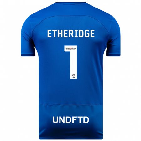 Kandiny Enfant Maillot Neil Etheridge #1 Bleu Tenues Domicile 2023/24 T-Shirt