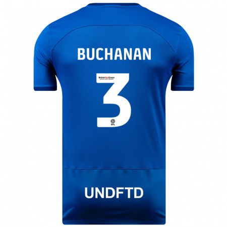 Kandiny Enfant Maillot Lee Buchanan #3 Bleu Tenues Domicile 2023/24 T-Shirt