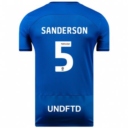 Kandiny Enfant Maillot Dion Sanderson #5 Bleu Tenues Domicile 2023/24 T-Shirt